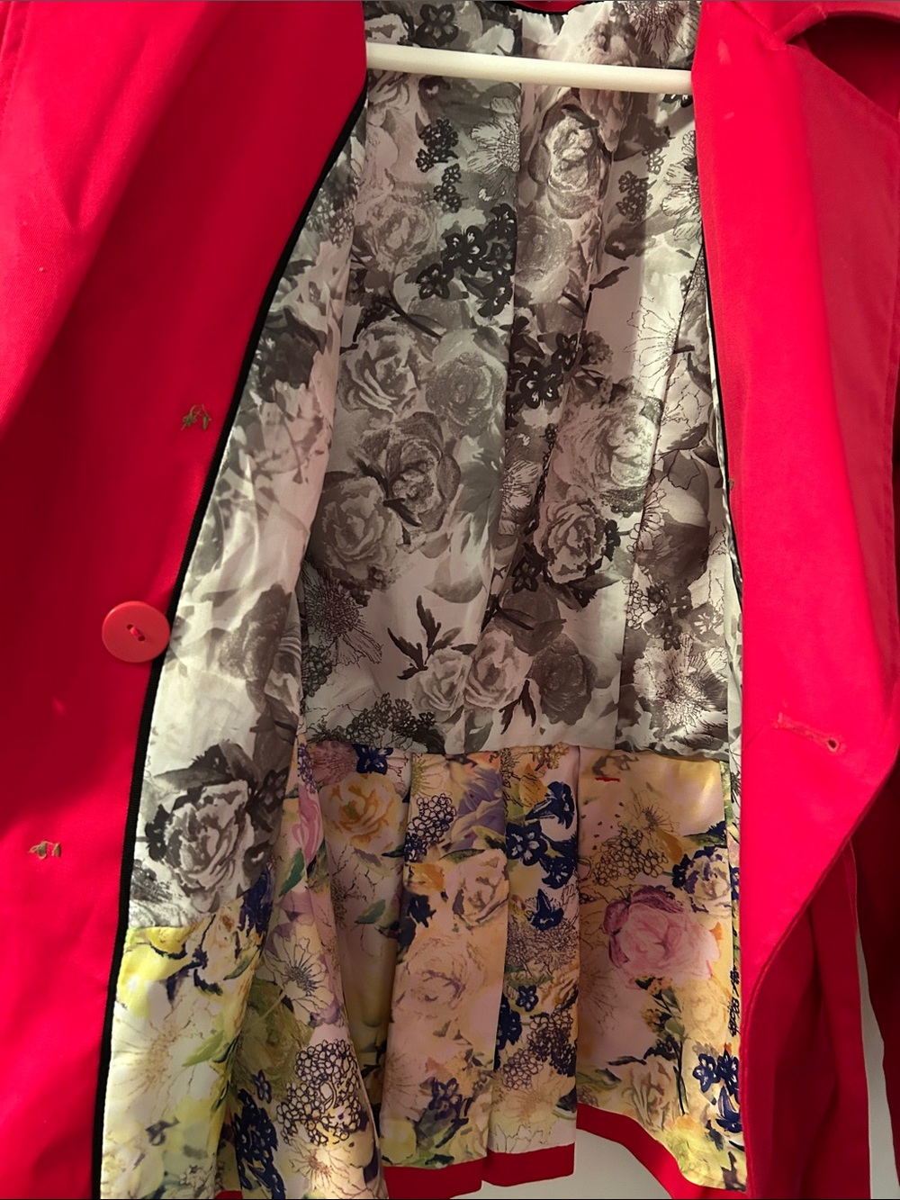 H&M Bright Red Double-Breasted Trench Blazer - Picture 2 of 2